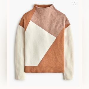 J. Crew Women's Colorblock mockneck sweater in extra-soft yarn #229